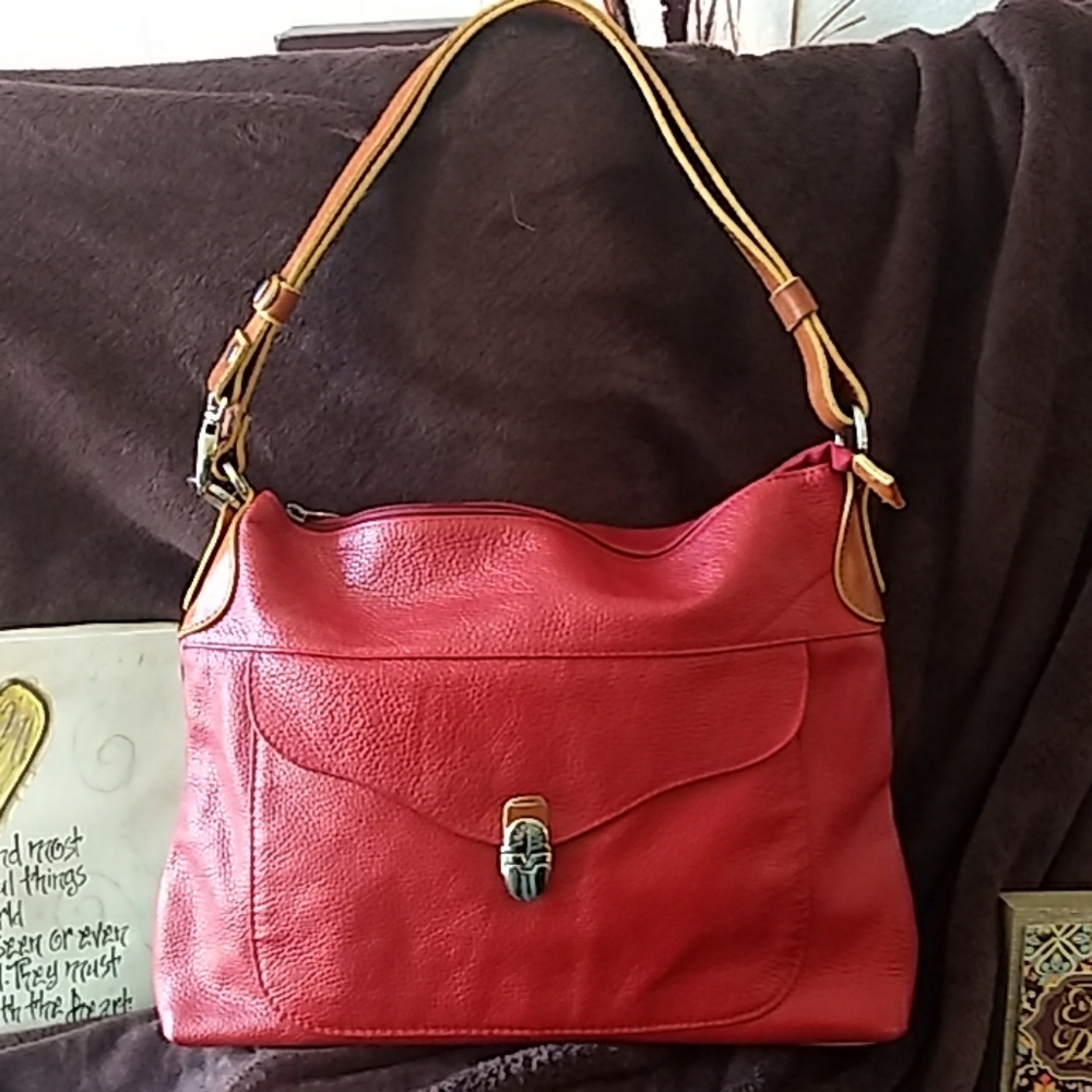 Valentina Red Leather purse